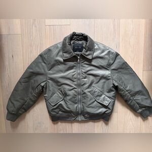 Massimo Dutti Khaki Bomber Jacket